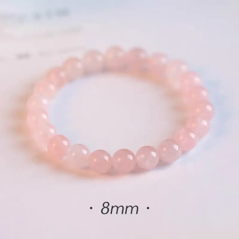 Natural Pink Rose Quartz Fortune & Love Beaded Bracelet-LuckyCharms.Shop