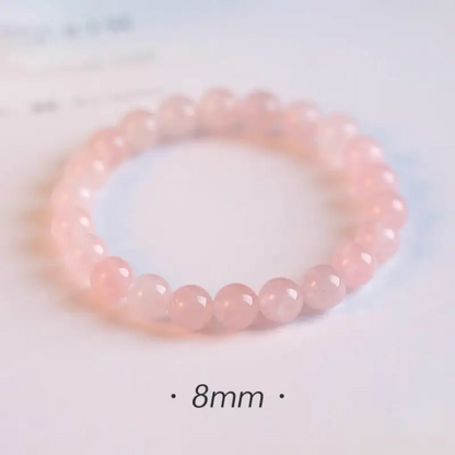 Natural Pink Rose Quartz Fortune & Love Beaded Bracelet-LuckyCharms.Shop