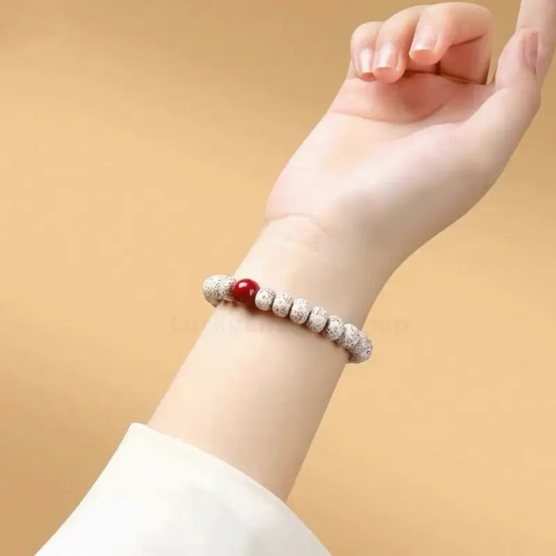 Putuo Blessing Star-Moon Bodhi, Cinnabar & Jade Fortune Bead Bracelet-LuckyCharms.Shop