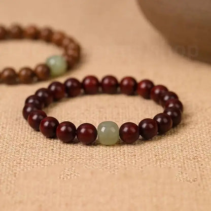 Hetian Jade Guru Bead Sandalwood Beaded Bracelet For Luck Wealth Success-LuckyCharms.Shop