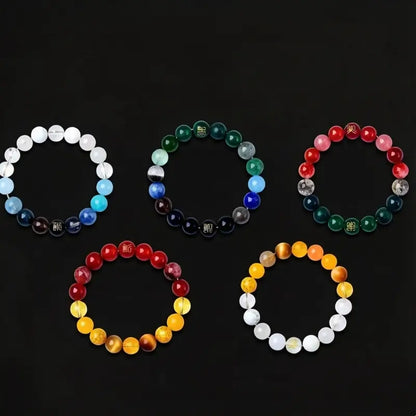 五行バランス天然水晶ブレスレット｜エネルギーを補完する、手作りヒーリングラッキーチャーム