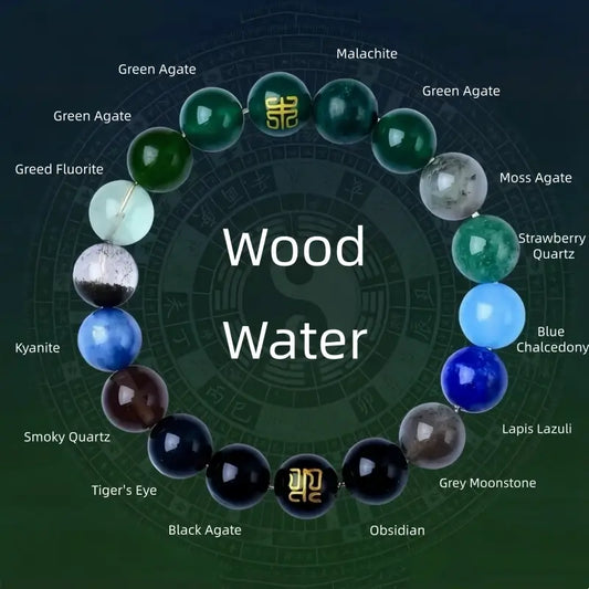五行バランス天然水晶ブレスレット｜エネルギーを補完する、手作りヒーリングラッキーチャーム