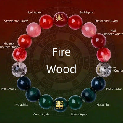 五行バランス天然水晶ブレスレット｜エネルギーを補完する、手作りヒーリングラッキーチャーム