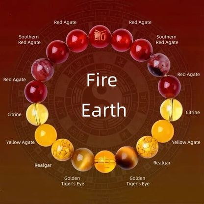 五行バランス天然水晶ブレスレット｜エネルギーを補完する、手作りヒーリングラッキーチャーム