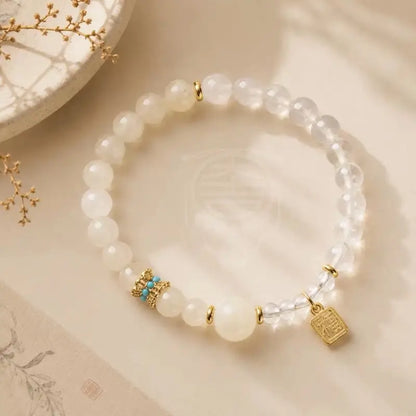 Bracelet en pierres naturelles Cinq Éléments - Quartz, Agate & Pierre de lune