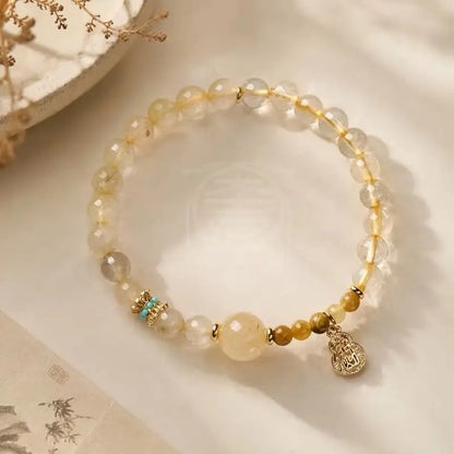 Bracelet en pierres naturelles Cinq Éléments - Quartz, Agate & Pierre de lune
