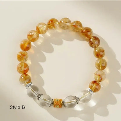 Citrine & Clear Quartz Pi Xiu Bracelet - Potala Palace Blessed Wealth Strand