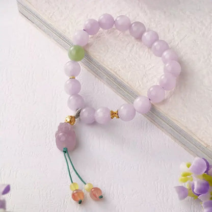 Kunzite & Agate Pi Xiu Bracelet - Potala Palace Blessed Wealth Strand