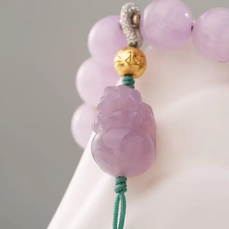 Kunzite & Agate Pi Xiu Bracelet - Potala Palace Blessed Wealth Strand