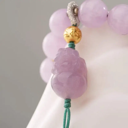 Kunzite & Agate Pi Xiu Bracelet - Potala Palace Blessed Wealth Strand