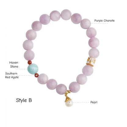 Kunzite & Agate Pi Xiu Bracelet - Potala Palace Blessed Wealth Strand