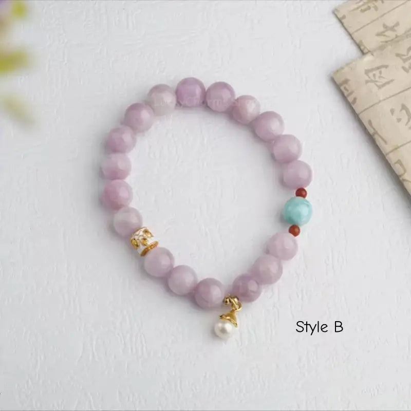 Kunzite & Agate Pi Xiu Bracelet - Potala Palace Blessed Wealth Strand