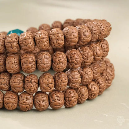 Himalayan Heritage 108 Rudraksha Mala - Artisanal Glass & Metal Strand