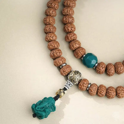 Himalayan Heritage 108 Rudraksha Mala - Artisanal Glass & Metal Strand