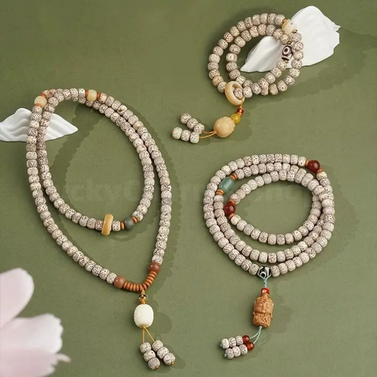 Potala Palace Enpowered Star-Moon Bodhi 108-Bead Buddhist Mala Bracelet-LuckyCharms.Shop