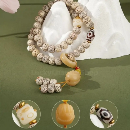 Potala Palace Enpowered Star-Moon Bodhi 108-Bead Buddhist Mala Bracelet-LuckyCharms.Shop