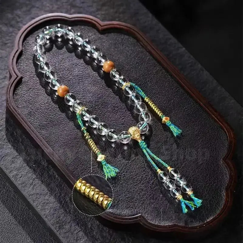 Natural White Crystal Mala Wrist Beads for Wisdom Luck Love-LuckyCharms.Shop