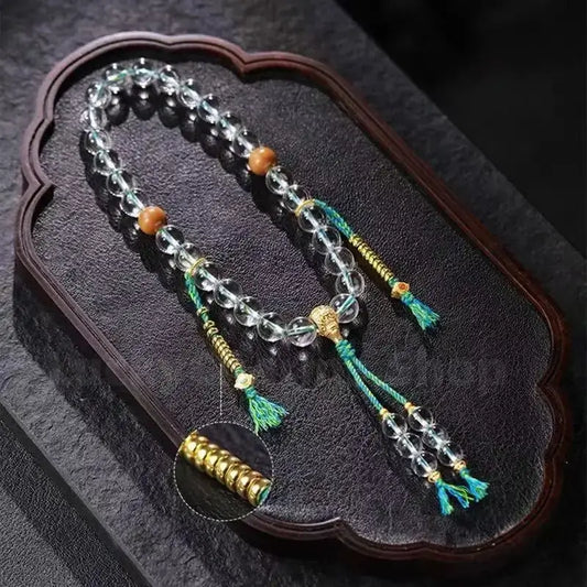 Natural White Crystal Mala Wrist Beads for Wisdom Luck Love-LuckyCharms.Shop