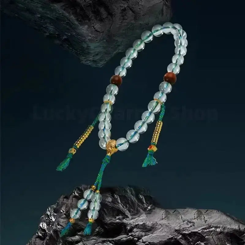 Natural White Crystal Mala Wrist Beads for Wisdom Luck Love-LuckyCharms.Shop