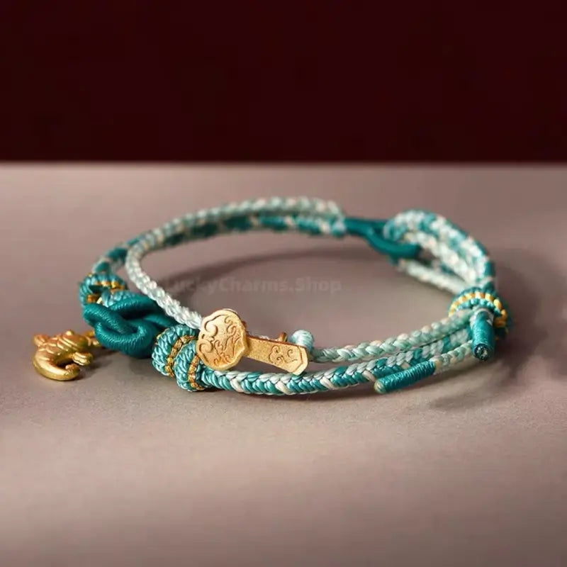National Museum Auspicious Ruyi & Wenchang Knot Hanging Cord Bracelet-LuckyCharms.Shop