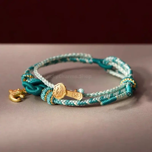 National Museum Auspicious Ruyi & Wenchang Knot Hanging Cord Bracelet-LuckyCharms.Shop