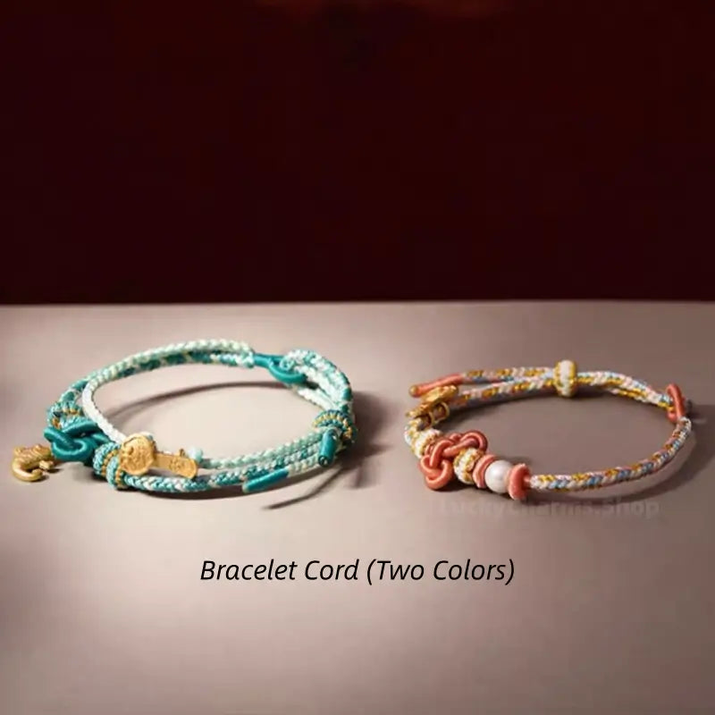 National Museum Auspicious Ruyi & Wenchang Knot Hanging Cord Bracelet-LuckyCharms.Shop