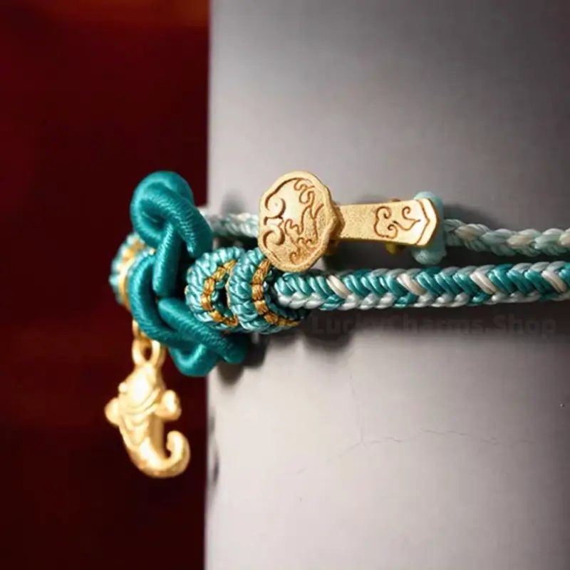 National Museum Auspicious Ruyi & Wenchang Knot Hanging Cord Bracelet-LuckyCharms.Shop