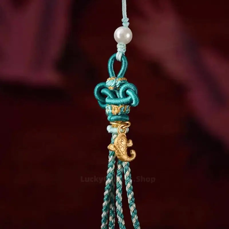 National Museum Auspicious Ruyi & Wenchang Knot Hanging Cord Bracelet-LuckyCharms.Shop