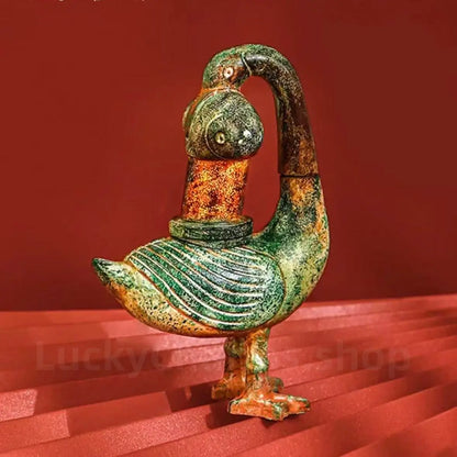 Painted Wild Goose & Fish Bronze Pole Lamp Refrigerator Magnet-LuckyCharms.Shop