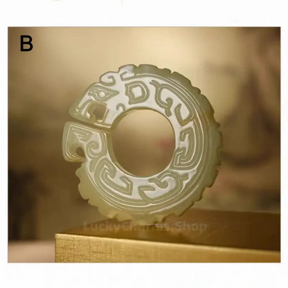 National Museum of China Jade Carving Style Fridge Magnet | Hollow Retro Lucky Decor | Ancient Jade Pendant Inspired Gift