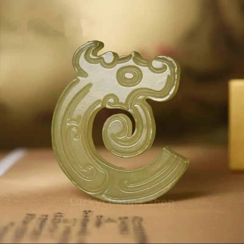 National Museum of China Jade Carving Style Fridge Magnet | Hollow Retro Lucky Decor | Ancient Jade Pendant Inspired Gift