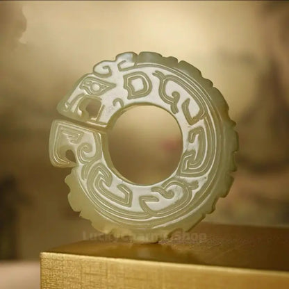 National Museum of China Jade Carving Style Fridge Magnet | Hollow Retro Lucky Decor | Ancient Jade Pendant Inspired Gift