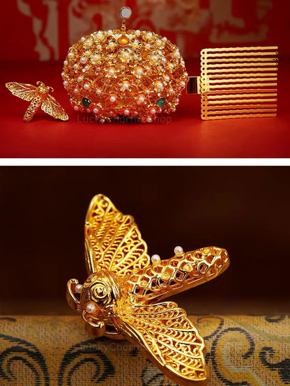 National Museum Sui Dynasty Golden Moth Crown 2-in-1 AR Magnet & Hairpin