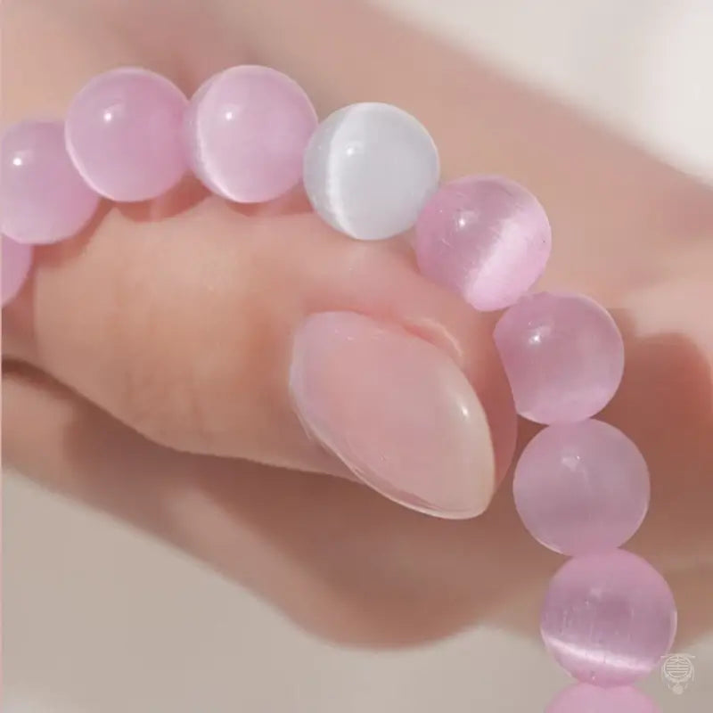 Pink Cat's Eye Strawberry Crystal Bracelet | Dunhuang Academy Creation