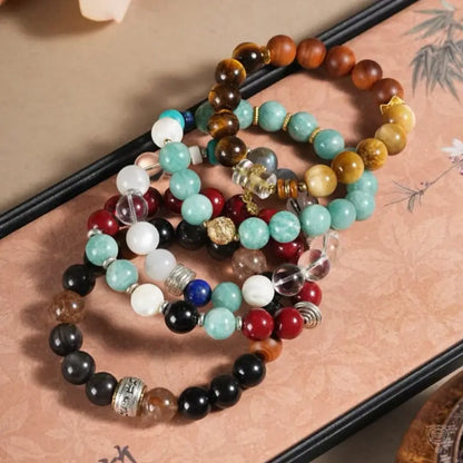 Dunhuang Five Elements Five-Color Crystal Agate Beaded Bracelet