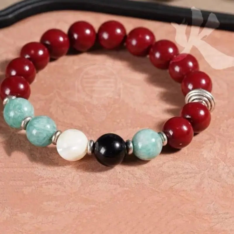 Dunhuang Five Elements Five-Color Crystal Agate Beaded Bracelet