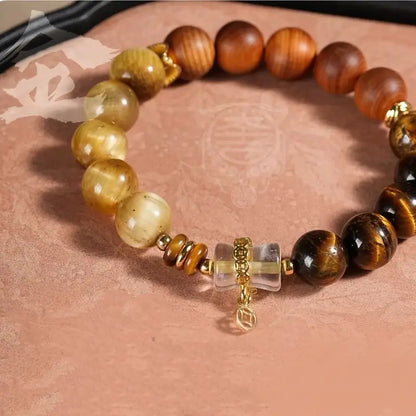 Dunhuang Five Elements Five-Color Crystal Agate Beaded Bracelet