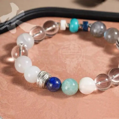 Dunhuang Five Elements Five-Color Crystal Agate Beaded Bracelet