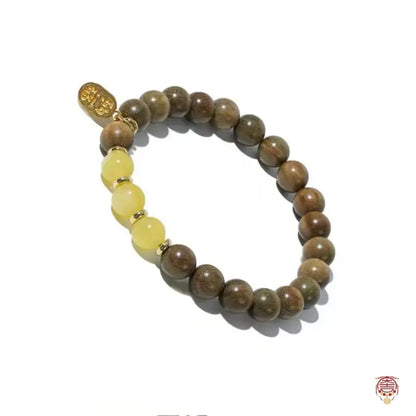 Museum Green Sandalwood & Amber Fu-Plakette-Armband