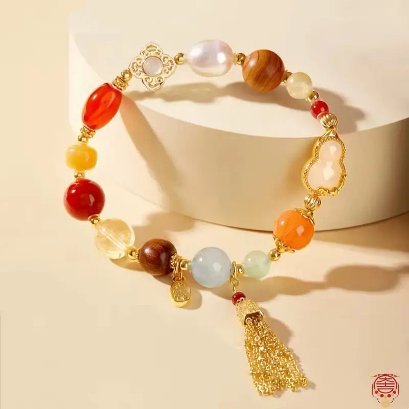 Prince Gong's Mansion Multi-Gemstone & Sacred Wood Bead Bracelet