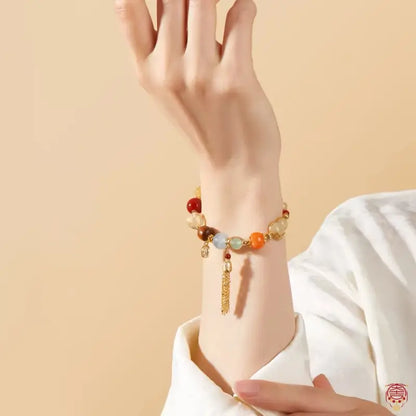 Prince Gong's Mansion Multi-Gemstone & Sacred Wood Bead Bracelet