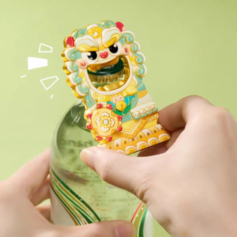 Prince Kung Mansion "Double Joy Lions" Bottle Opener Fridge Magnet Set