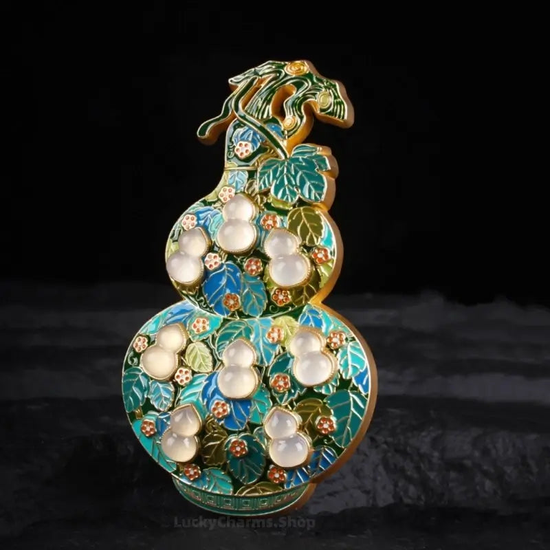 Henan Museum Enamel Inlaid Jade Gourd Fridge Magnet | 3D Cultural Relic Souvenir-LuckyCharms.Shop