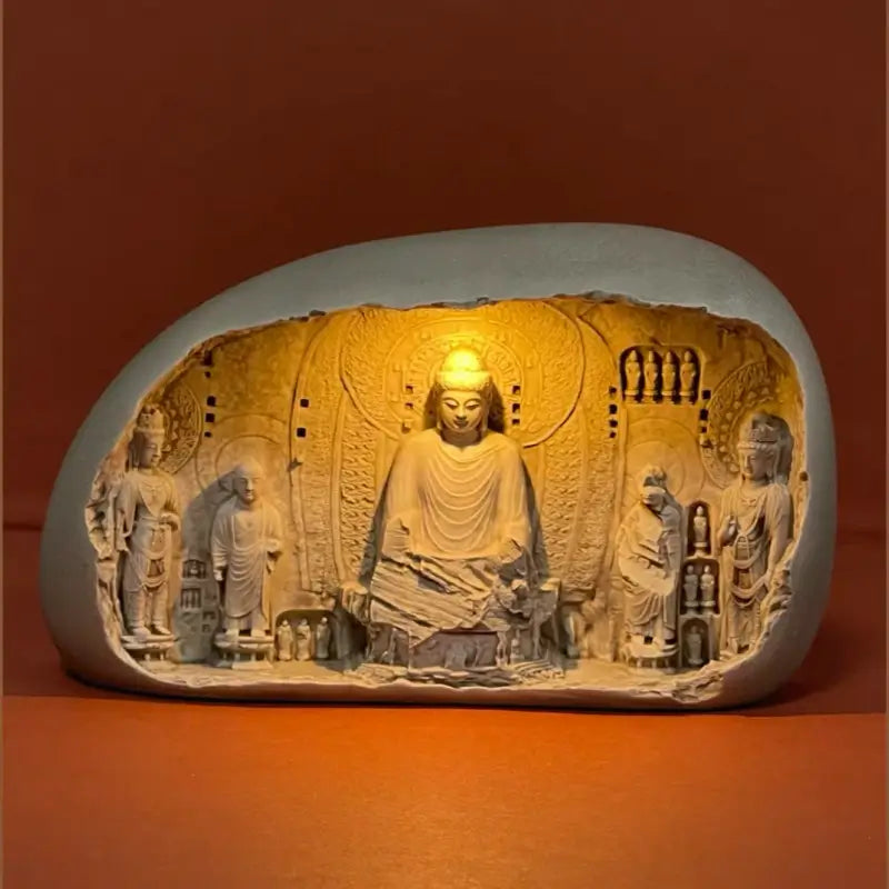 Longmen Grottoes Buddha Lamp Fridge Magnet - Longmen Museum Collection