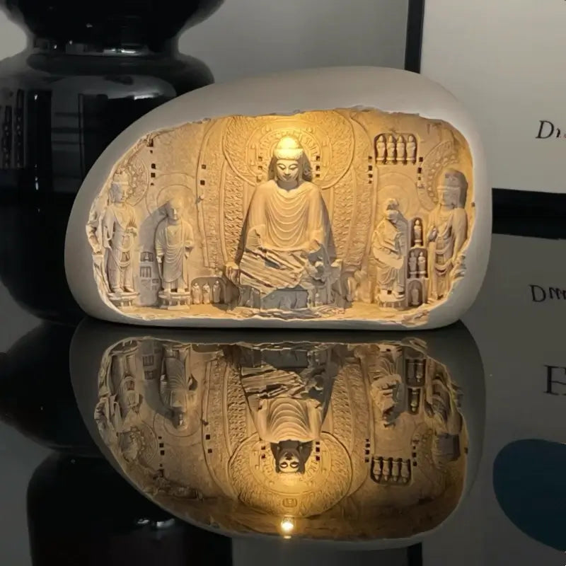 Longmen Grottoes Buddha Lamp Fridge Magnet - Longmen Museum Collection