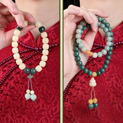 National Library Bodhi Root & Gemstone Prayer Bead Hand Strand