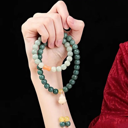National Library Bodhi Root & Gemstone Prayer Bead Hand Strand