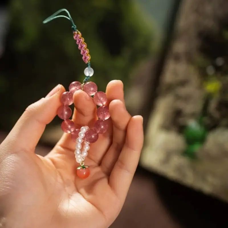 Natural Crystal Fidget Phone Charm, National Library Cultural Souvenir