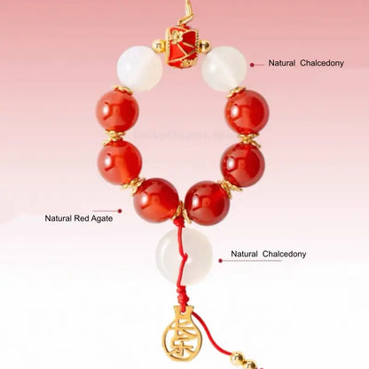 The Palace Museum Blessing Beaded Phone Charm | Crystal Pendant for Luck Wealth Peace | Chinese Style Souvenir