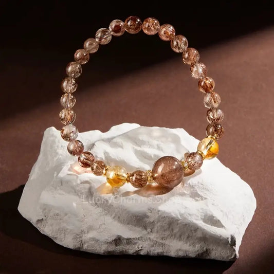 Black Gold Super Seven Bracelet - Palace Museum Citrine Wealth Strand